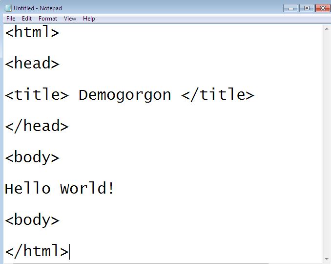 HTML - Chapter 1 | Creating A Website With Notepad | Hello World Page